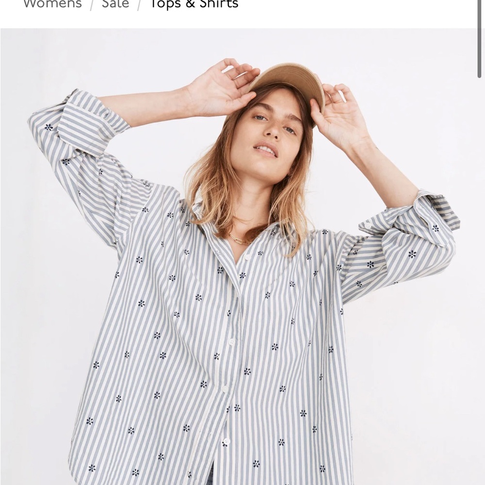 Madewell Striped Blue and White Women's Top